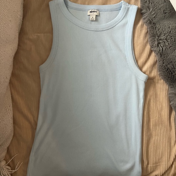J. Crew Factory Light Blue Ribbed High-Neck Tank - Picture 2 of 2